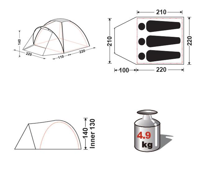 康尔3—4人露营旅游帐篷